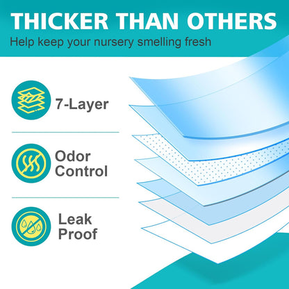 Qltytoy Diaper Pail Refill Bags Compatible with Diaper Genie Easy Roll Signature & Platinum Pails, 2-Pack (36 Bags) Hold up to 1692 Newborn Diapers Extra Thickness Powerful Odor Control Easy to Use