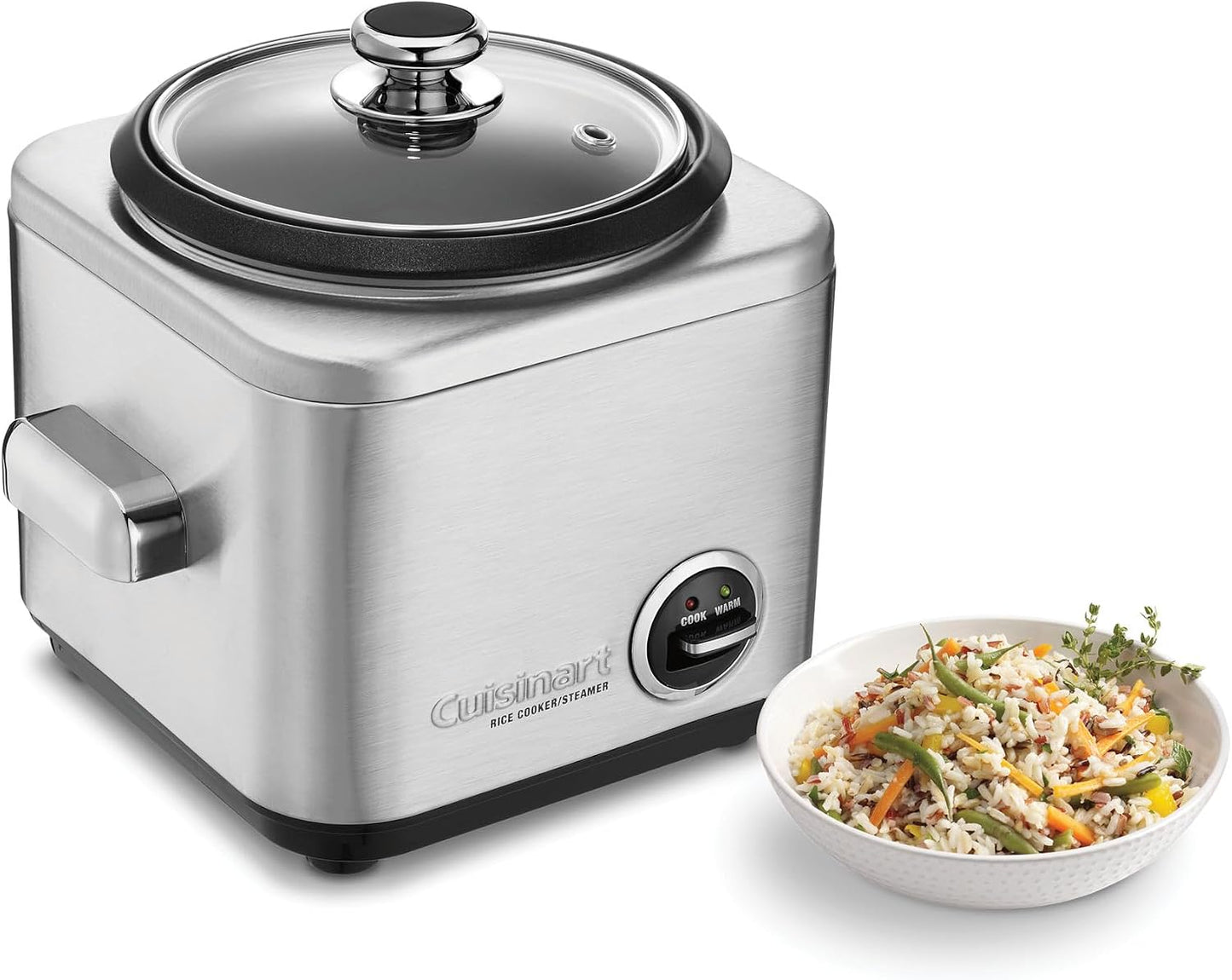 Cuisinart Rice Cooker, 4-Cup, Cook & Warm, Dishwasher-safe Removable Parts (CRC-400C)