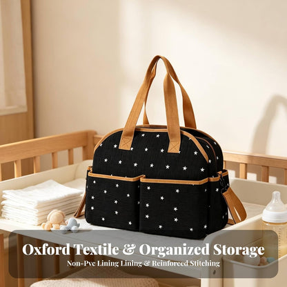 SM SunniMix Waterproof Maternity With Structured Design Contrast Trim And Wipe Clean Exterior For Organizing Supplies Suitable For Travel Pushchair Use, Gray