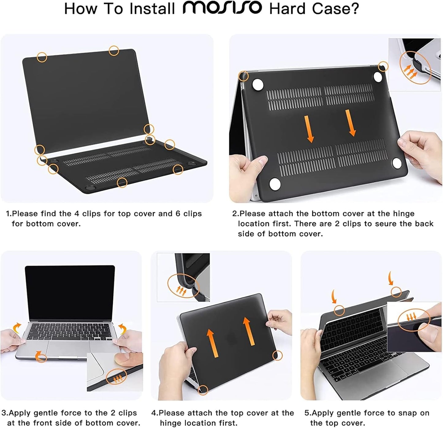 MOSISO Compatible with MacBook Air 13 inch Case 2025 2024 2023 2022 M4 A3240 M3 A3113 M2 A2681, Plastic Hard Shell&Keyboard Cover&Screen Film&Pouch for MacBook Air 13.6 inch Case, Crystal Clear