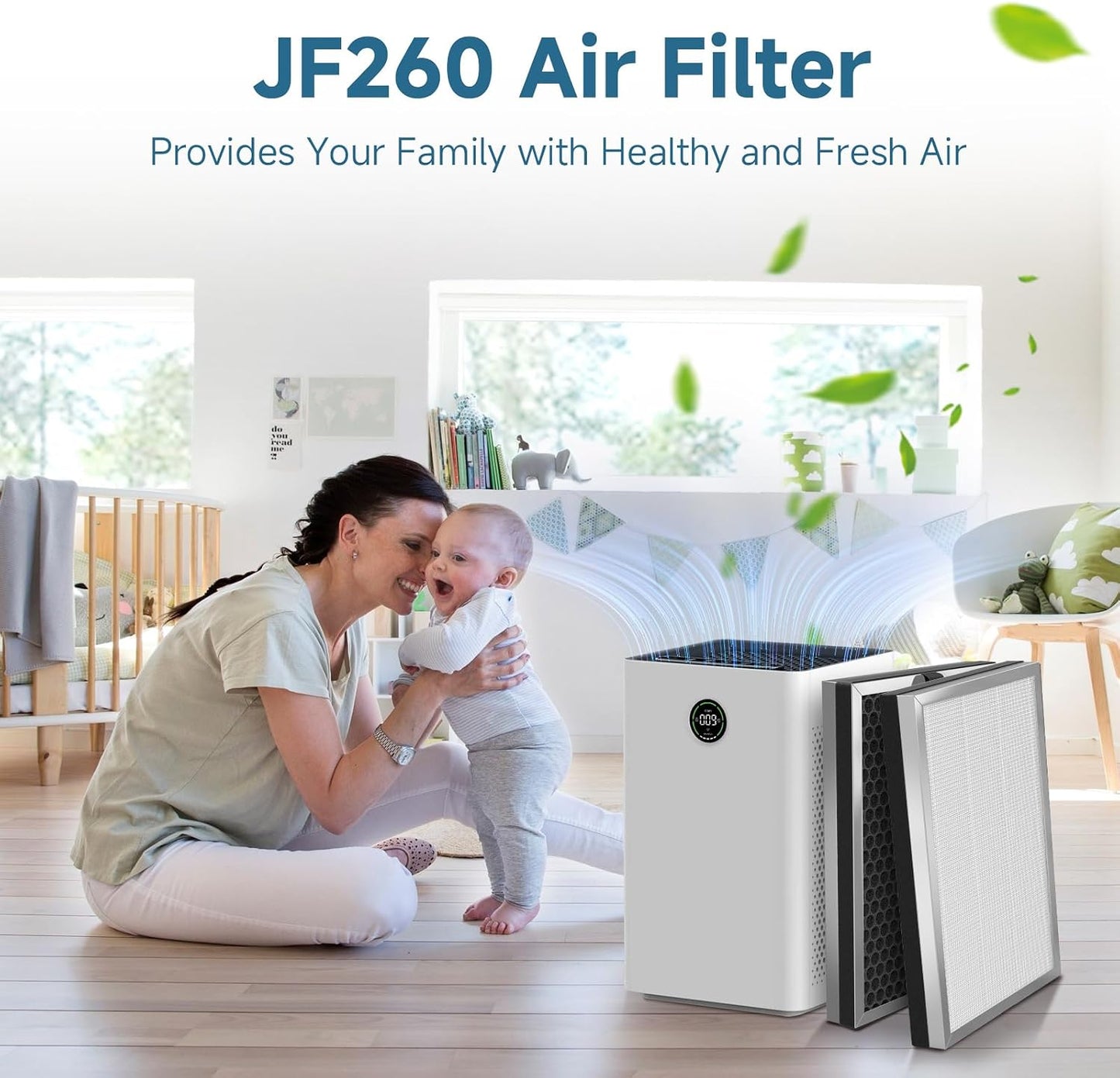 SAKEGDY 4-Pack JF260 Replacement Filters - True HEPA and Honeycomb Activated Carbon | Compatible with Jafanda JF260/JF260S, DeedMo AP-1273