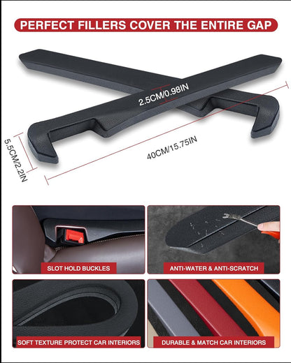MBERFITU 2 Pack Car Seat Gap Filler Organizer, PU Leather Seat Crevice Blocker Fill The Gap Between Seat and Center Console Stop Things from Dropping (Updated Version)