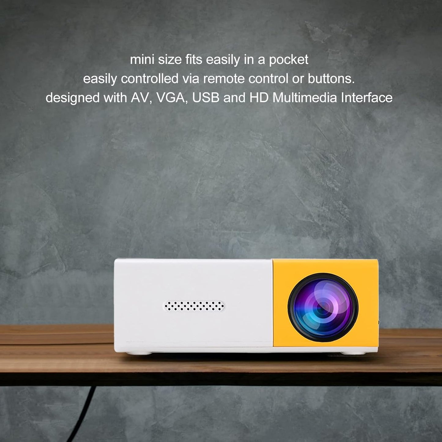 Mini Projector, 1080P Supported Video Projector, Portable Outdoor Projector, Kids Gift, Home Theater Movie Projector for Laptop Computer, Phone, TV Box, Game Machine