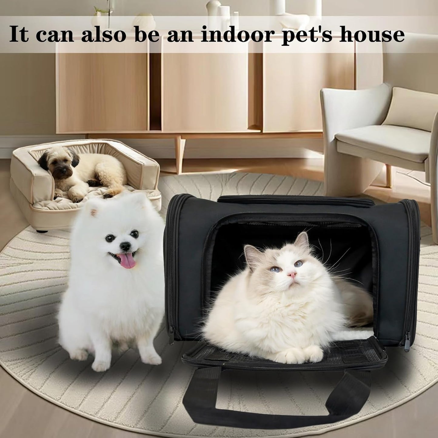 Top tasta Dog Cat Carrier Pet Carriers for Small Medium Large Cats Dogs Carrier Soft Sided Small Puppy Dog Carrier Portable Foldable Airline Approved Dog Cat Travel Carrier Grey Medium