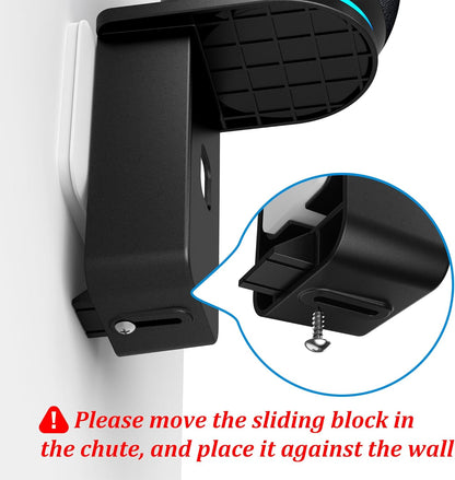 PlusAcc Wall Mount for Dot 5th & Dot 4th Gen & Pop & Google Nest Mini - Upgraded Alexa Dot 5th/Dot 4th Gen Outlet Holder Stand Shelf Accessories with Cable Management, No Drilling Required (Black)