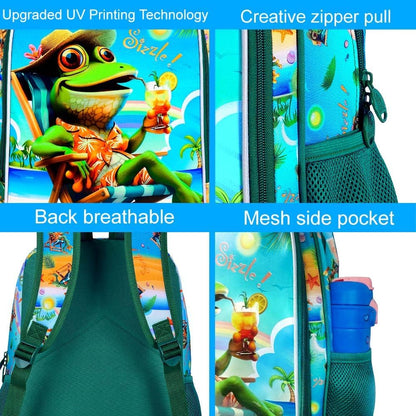 3pcs Backpack for Boys and Girls, 16” Kids Kindergarten Bookbag with Lunch Box, Cute Elementary Backpacks for Boy Girl