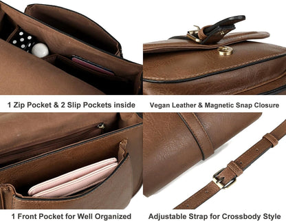 Crossbody Bags for Women Small Over the Shoulder Saddle Purses and Boho Cross body Handbags,Vegan Leather