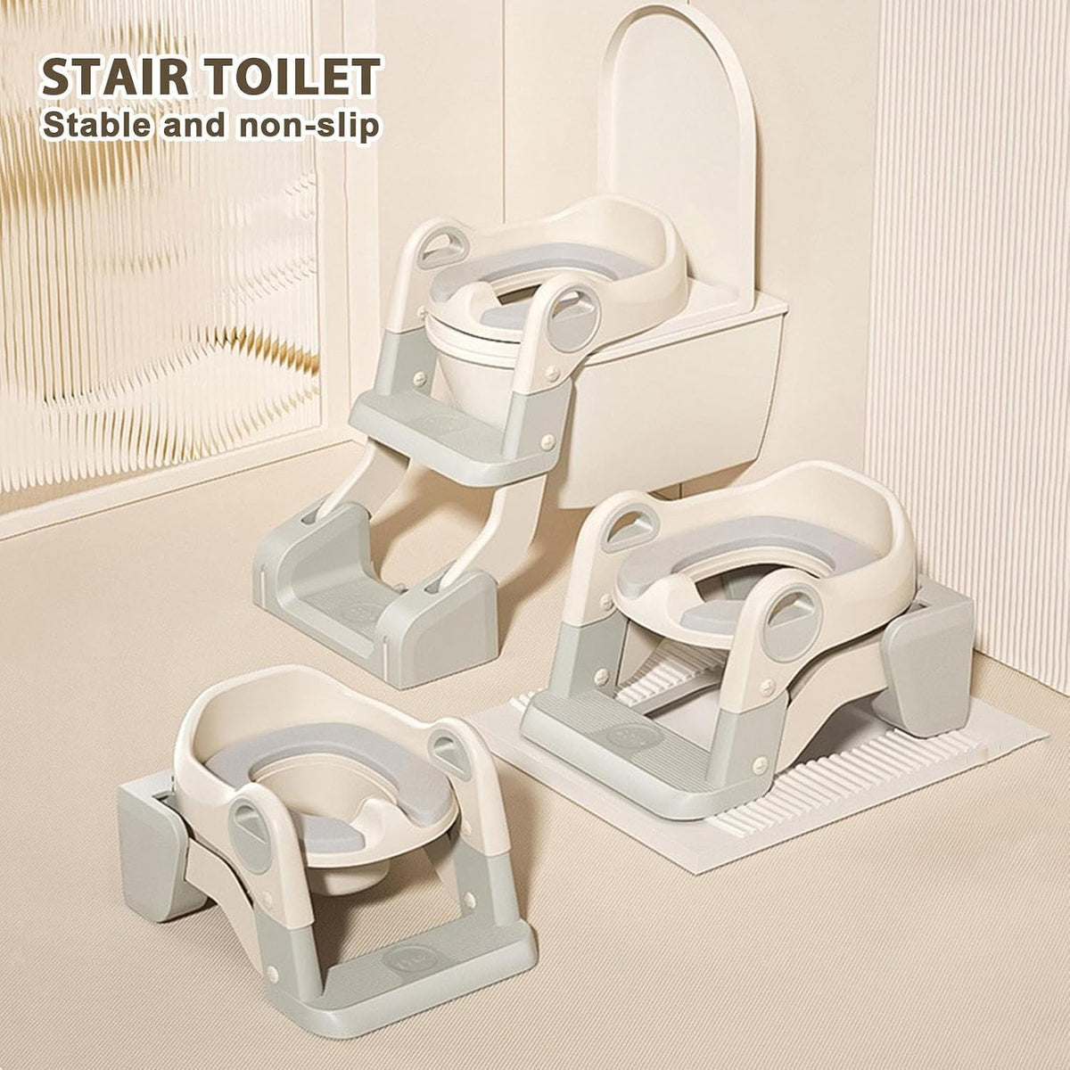 Infant Toilet Seat, Non-Slip Steps for Learning, Home Use Baby Supplies Travel Bathroom Nursery