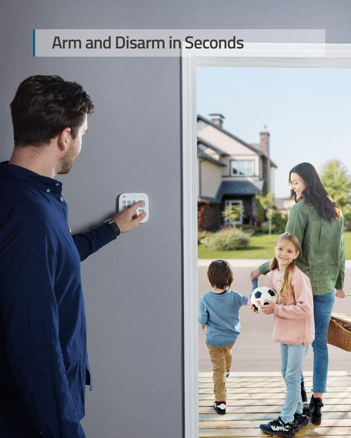 eufy Security 5-Piece Home Alarm Kit, Home Security System, Keypad, Motion Sensor, 2 Entry Sensors, Home Alarm System, Control from The App, Links with eufyCam