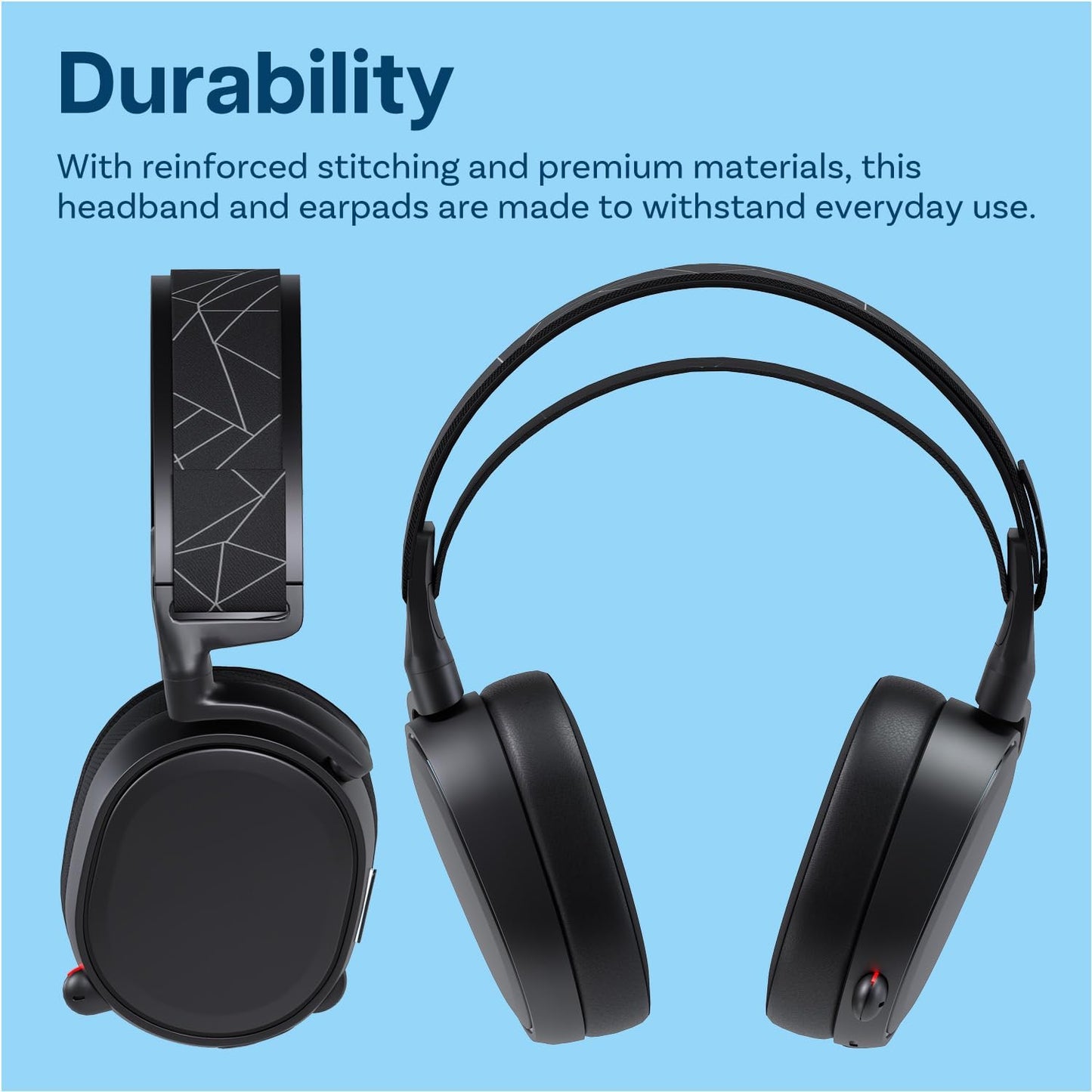Ear Pads & Headband Replacement for SteelSeries Arctis 7/9 / Pro & Prime Wireless Gaming Headset etc. by MMOBIEL - Cooling Gel Ear Pad Cushions & Elastic Fabric Headband Top Pad Cushion