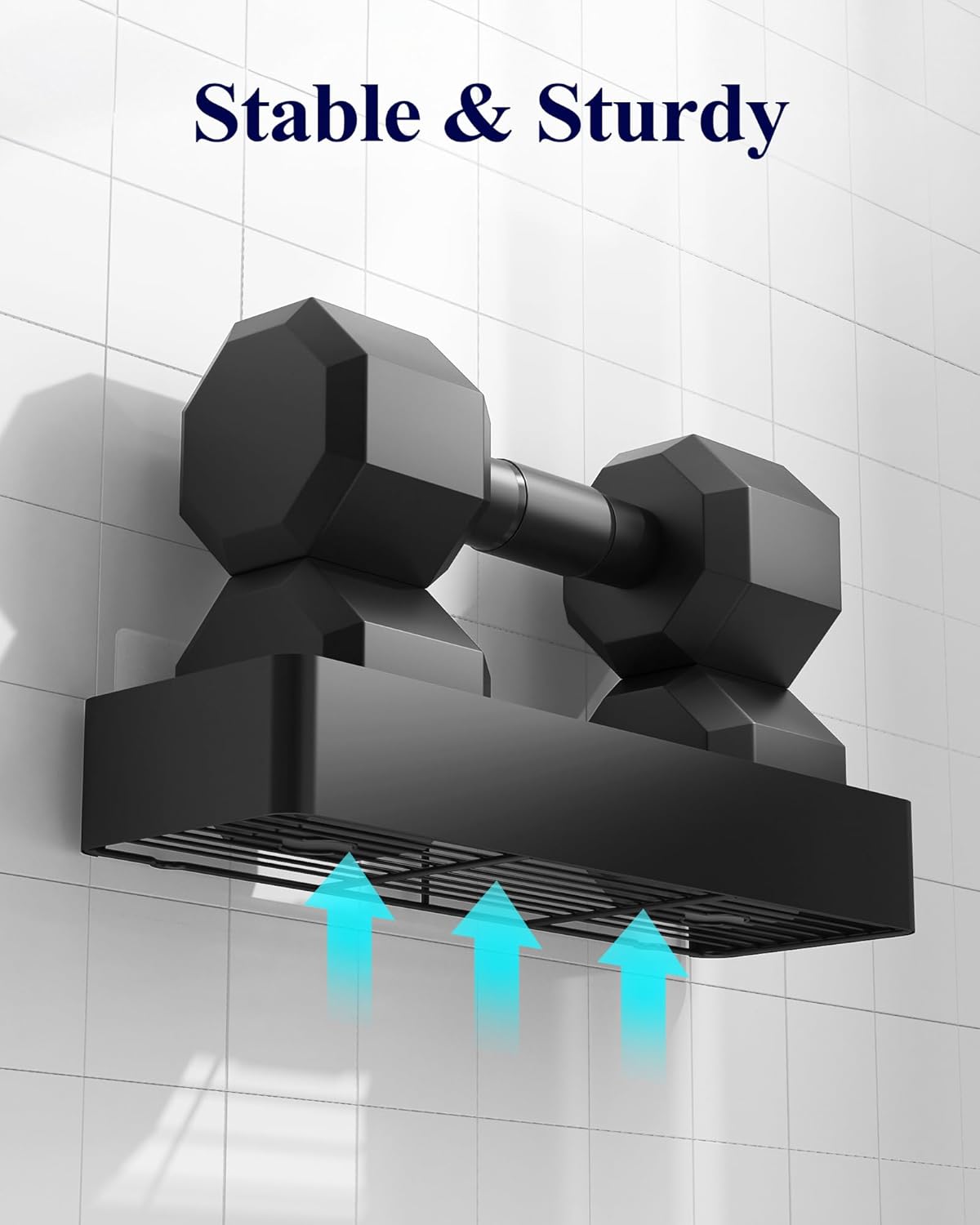 Kitsure Large Shower Caddy - 2 Pack Adhesive Shower Organizer, Drill-Free Shower Shelves for Inside Shower, Rustproof Bathroom Shelf Shower Shelf for Bathroom, Black