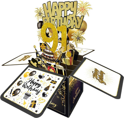 70th Birthday Card, 70th Birthday Decorations for Women Men, Happy Birthday 3D Cards for 70 Year Old Grandpa Grandma, Birthday Gift Box for Mother Dad