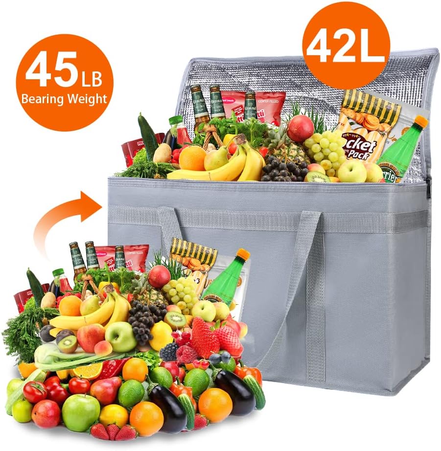 Purilite Select™ Insulated Food Delivery Bag – Extra Large Thermal Carrier for Hot &amp; Cold Food Transport