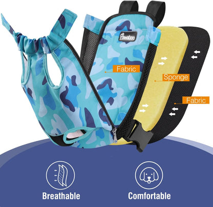 Pawaboo Pet Carrier Backpack, Adjustable Pet Front Cat Dog Carrier Backpack Travel Bag, Legs Out, Easy-Fit for Traveling Hiking Camping for Small Medium Dogs Cats Puppies, Medium, Black
