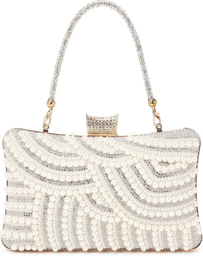 Women's Evening Handbags Pearl Clutch Purse Beaded bag Bridal Clutch wedding Purse