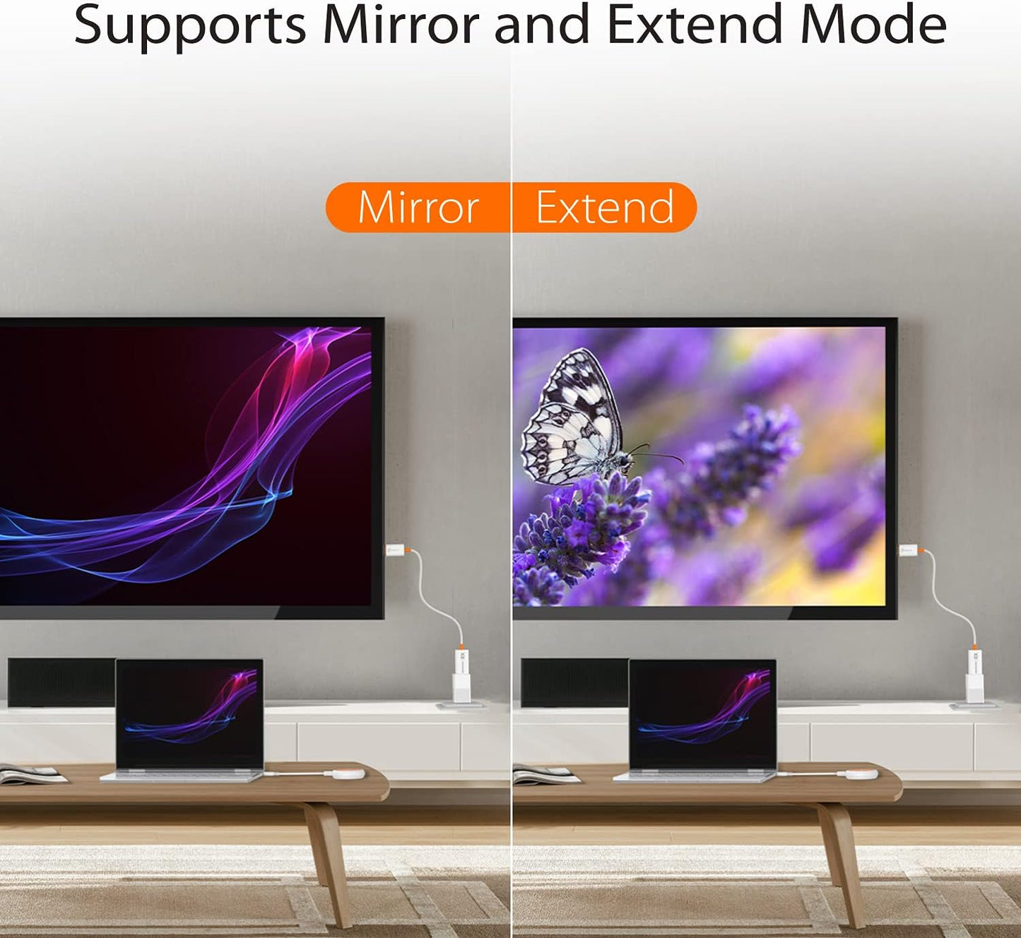 j5create ScreenCast USB-C to HDMI Wireless Display Transmitter and Receiver, Supports 1080p, Compatible with MacBook, iPad Pro, ChromeOS, USB-C Laptops and Android (JVAW62)