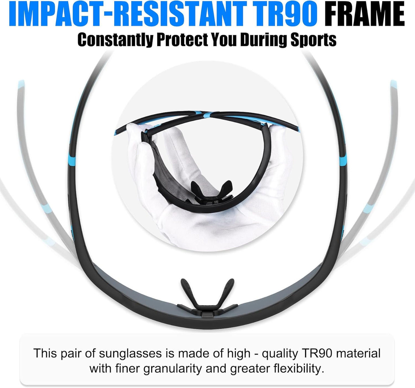 X-TIGER Polarized Cycling Glasses with 5 Interchangeable Lenses,MTB Biking Baseball Running Sports Sunglasses for Men Women