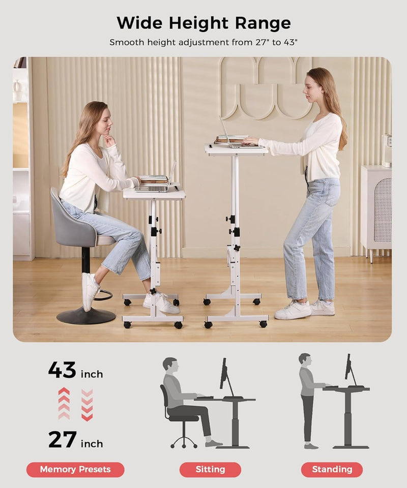 Purilite Select 32-Inch Adjustable Height Mobile Standing Desk