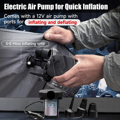 Car Air Mattress, Inflatable SUV Truck Air Mattress Back Seat Camping Bed Thickened Car Sleeping Pad for Travel, Car Bed SUV Mattress with Car Air Pump 2 Pillows