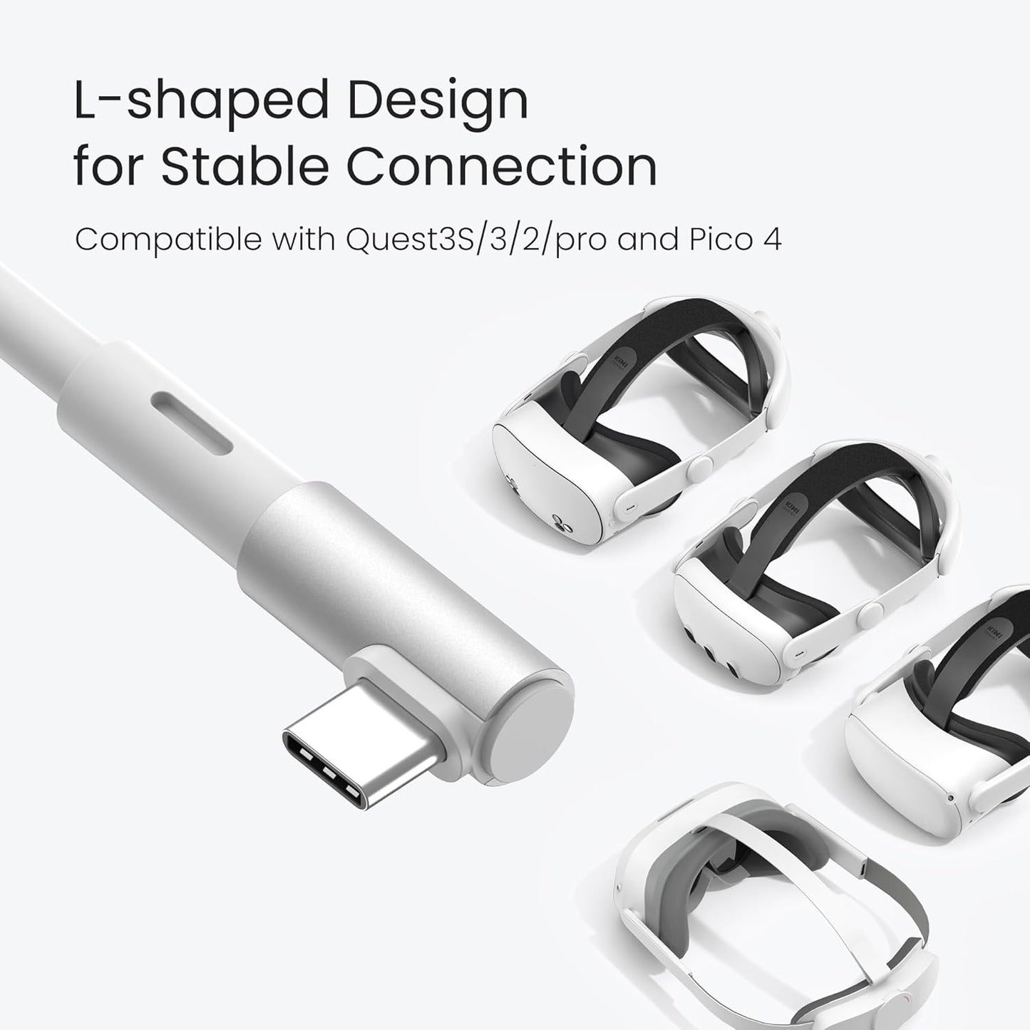 KIWI design 16FT Link Cable Compatible with Oculus/Meta Quest 3S Accessories, and Quest 3/2/Pro/Pico 4, USB3.0 Link Cable with 5Gbps Super Speed
