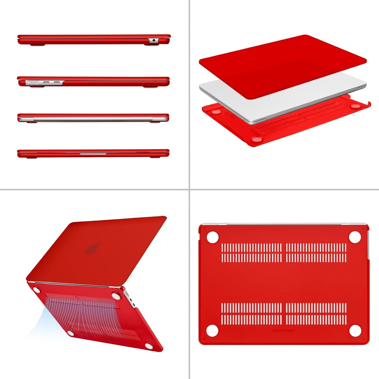 MOSISO Compatible with MacBook Air 13 inch Case 2025 2024 2023 2022 M4 A3240 M3 A3113 M2 A2681, Plastic Hard Shell&Keyboard Cover&Screen Film&Pouch for MacBook Air 13.6 inch Case, Crystal Clear