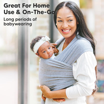 KeaBabies Baby Wrap Carrier - All in 1 Original Baby Carrier Newborn To Toddler Sling, Easy to Wear, Hands Free Bonding, Lightweight, Breathable Infant Wraps (Trendy Black)