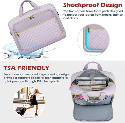 Laptop Bag 17 Inch Laptop Briefcase for Women Waterproof Computer Messenger Bag Professional Laptop Case for Business Work - PuriLite