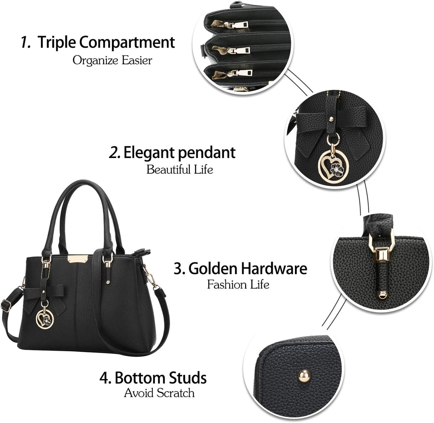 KKXIU Trendy Tote Bag for Women Lightweight Oxford Big Capacity Shoulder Purses and Handbags