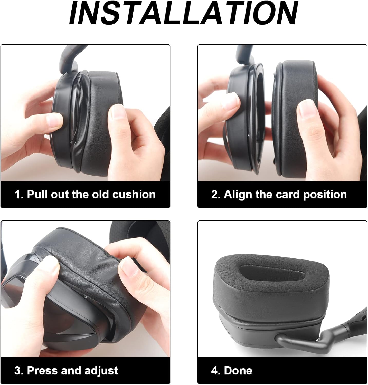 Replacement Ear Pads Cushions for Corsair Void/Void Pro/Pro RGB/RGB SE/Elite/Surround Wired & Wireless Gaming Headsets (Cooling-Gel & Noise Isolation Foam)