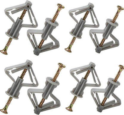 Drywall Anchor kit - Hollow Wall Anchors with Screws ，self-Drilling Hollow Wall Anchor, for Drywall，Nylon - Plastic - Buildex,60pcs (Anchor 30pcs+screw 30pcs)