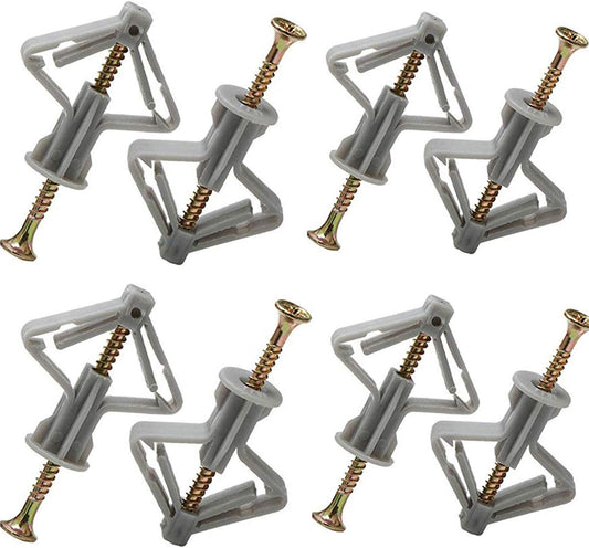 Drywall Anchor kit - Hollow Wall Anchors with Screws ，self-Drilling Hollow Wall Anchor, for Drywall，Nylon - Plastic - Buildex,60pcs (Anchor 30pcs+screw 30pcs)