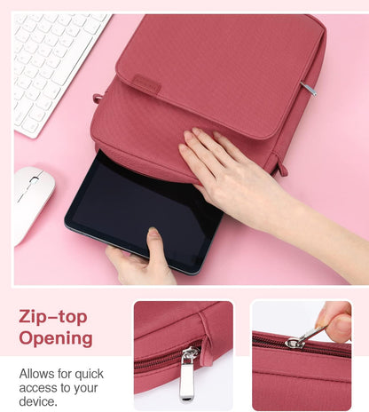MoKo 13.3-14 Inch Laptop Sleeve Bag Fits MacBook Pro M3/M2 14" 2023, MacBook Pro 13" M2, New MacBook Air 13.6" M3/M2 2024/2022,Tab S8 Ultra 14.6",Handle Carrying Case with Shoulder Strap, Black & Gray - PuriLite