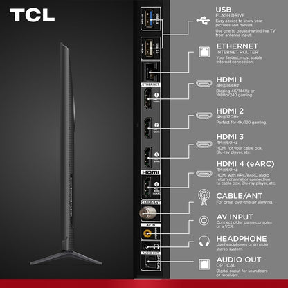 TCL 65-Inch Q65 QLED 4K UHD Smart TV with Google TV (65Q651G-CA, 2024 Model) Dolby Vision, Dolby Atmos, HDR Pro+, Game Accelerator Enhanced Gaming, Voice Remote, Works with Alexa, Streaming Television