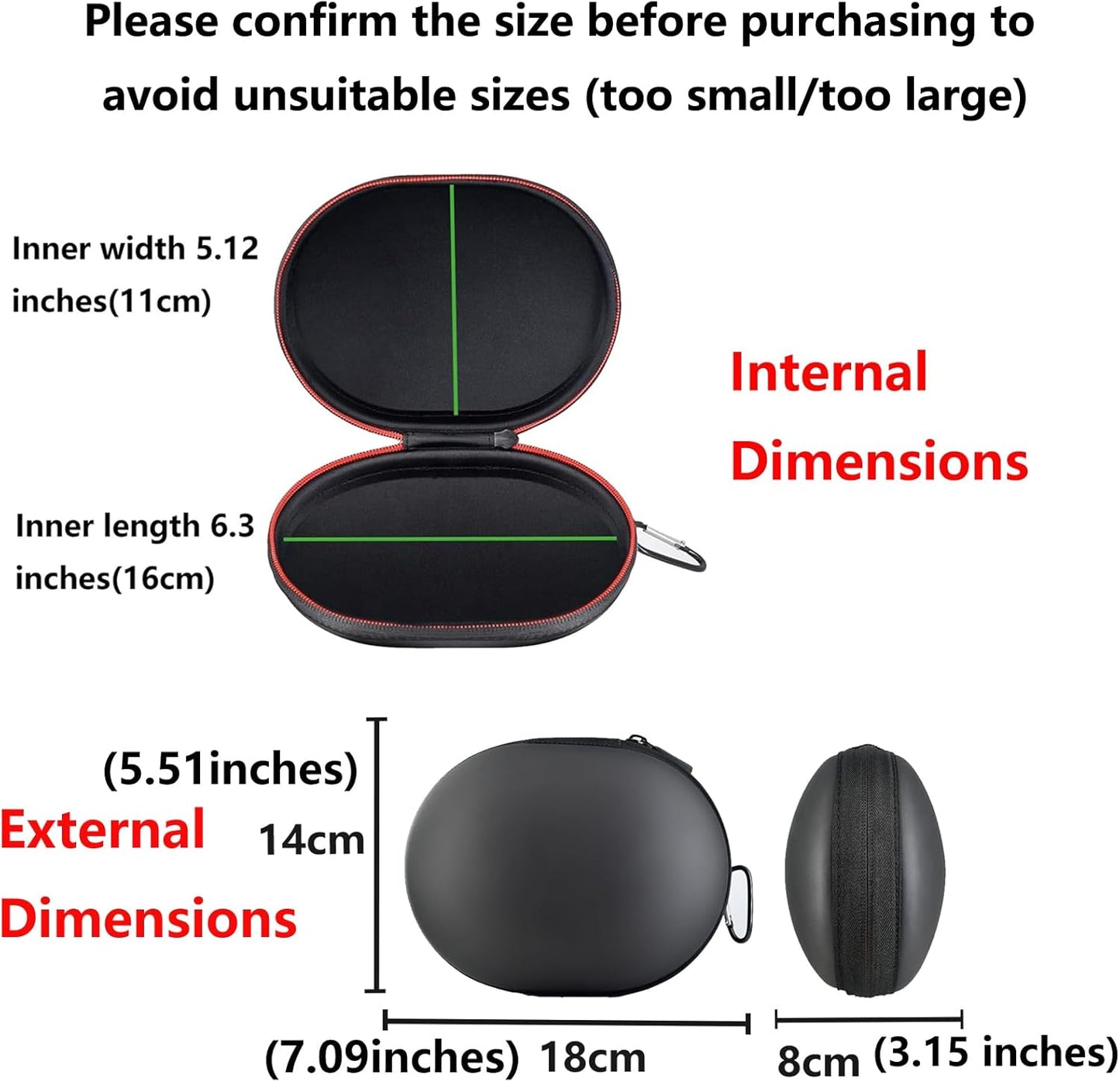 ZLiT Travel Carrying Case for Beats by Dr.Dre Studio1/Studio 2.0/Solo/Solo HD Over-Ear Headphone Storage Bag Protective Case(Black)