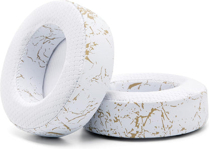 WC Freeze Virtuoso - Hybrid Fabric Cooling Gel Replacement Earpads for Corsair Virtuoso Gaming Headset, Made by Wicked Cushions, Improved Durability, Thickness and Sound Isolation | 90s White