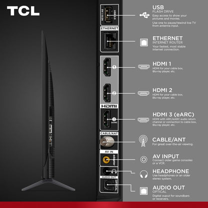 TCL 50-Inch Q65 QLED 4K UHD Smart TV with Google TV (50Q651G-CA, 2024 Model) Dolby Vision, Dolby Atmos, HDR Pro+, Voice Remote, Works with Alexa, Streaming Television