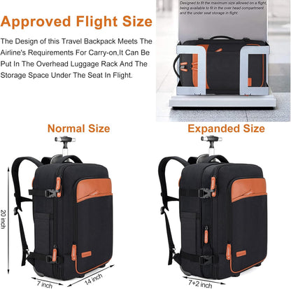 Lumesner Carry on Backpack, Extra Large 40L Flight Approved Travel Backpack for Men & Women