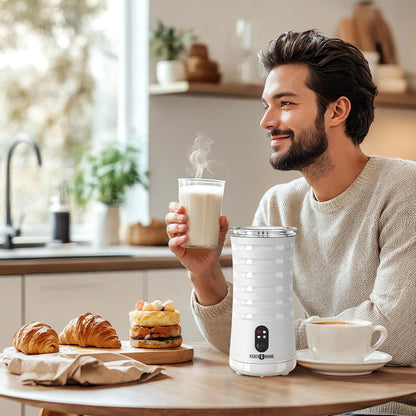 Paris Rhône Milk Frother, 4-in-1 Milk Steamer and Frother, Hot & Cold Foam Milk Warmer with Temperature Control