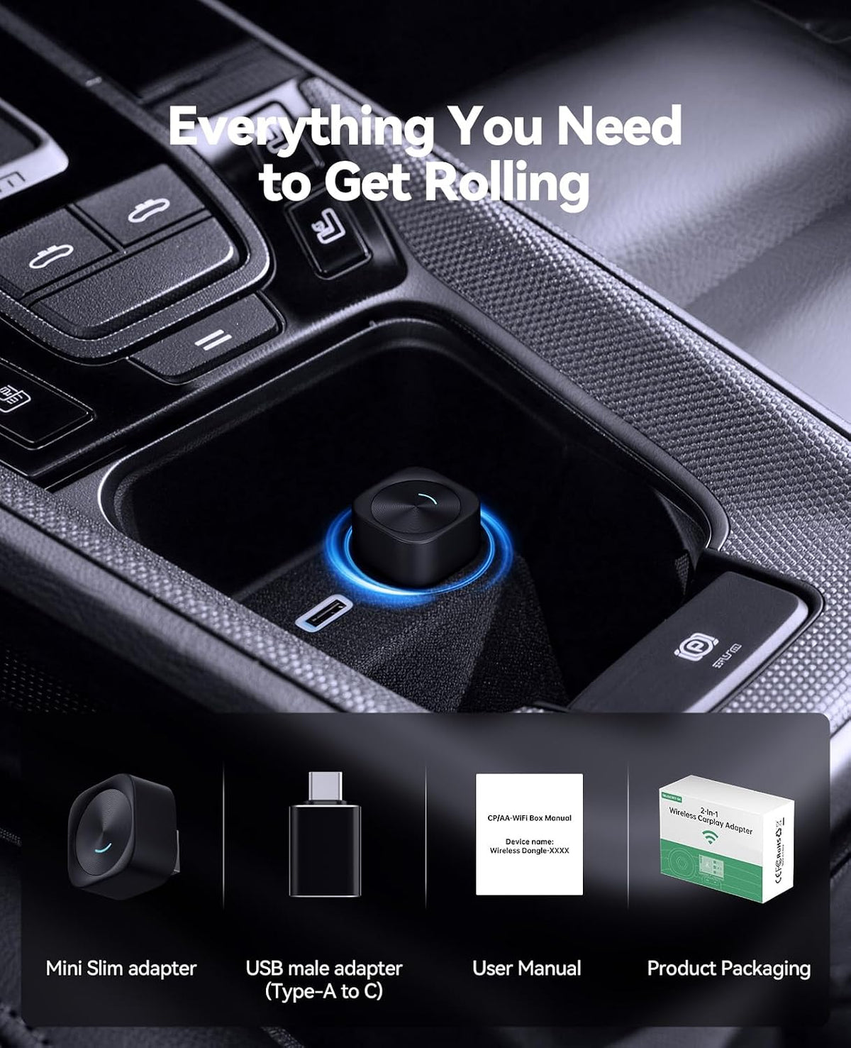Wireless CarPlay Adapter & Android Auto Adapter, Convert Wired to Wireless