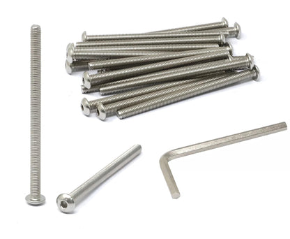 iexcell 50 Pcs M6 x 20mm Thread Pitch 1 mm Stainless Steel 304 Hex Socket Button Head Cap Screws Bolts Kit