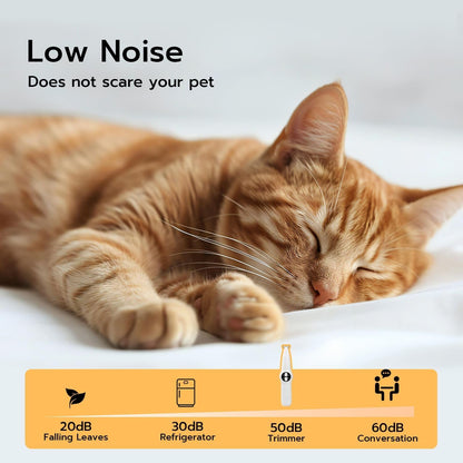 Mcbazel 2 in 1 Dog Paws Trimmer Nail Driller for Pet, Electric Dog Nail Grinder Low Noise Pet Paws Grooming Trimmer with LED Light for Eyes, Ears and Face