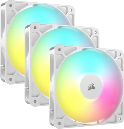 CORSAIR RS120 ARGB 120mm PWM Fan – Daisy-Chain Connection – Low-Noise – Magnetic Dome Bearing – Single Pack – White