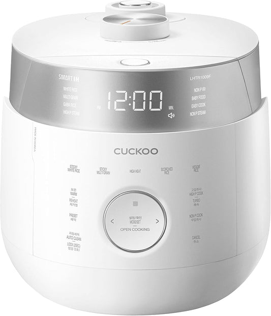 CUCKOO CRP-LHTR1009F | rice cooker 10 Cup (Uncooked) Twin Pressure Induction Heating Cooker | 16 Menu Options: High/Non-Pressure Steam & More, Stainless Steel Inner Pot, Made in Korea | White