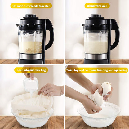 Purilite Select 100% Cotton Nut Milk & Cheesecloth Bags (2 Pack)