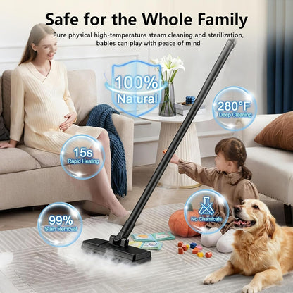 12-in-1 Steam Mop,21 PCS Attachments Detachable Handheld Steamer
