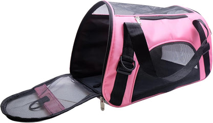 ZaneSun Cat Carrier,Soft-Sided Pet Travel Carrier for Cats,Dogs Puppy Comfort Portable Foldable Pet Bag Airline Approved (Small Rosered)