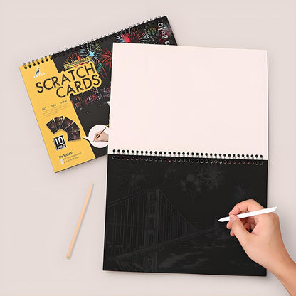 Purilite Select 20 PCS Cityscape Scratch Art Book