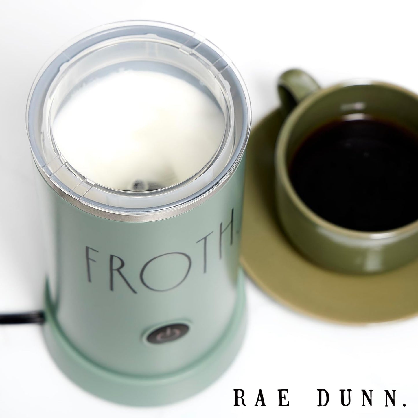 Rae Dunn - Electric Milk Frother - Elegant Automatic Milk Steamer and Frother, Milk Warmer, Hot and Cold Frothing Machine for Coffee, Latte, Cappuccino, Macchiato,