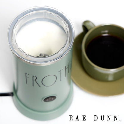 Rae Dunn - Electric Milk Frother - Elegant Automatic Milk Steamer and Frother, Milk Warmer, Hot and Cold Frothing Machine for Coffee, Latte, Cappuccino, Macchiato,