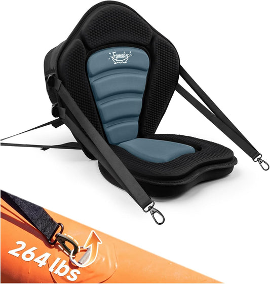 Trymaker Paddle Board Seat, Thick Kayak Seat with Back Support 5cm Thick Cushion, High-Back Support, Large Storage Bag, Ergonomic Design, Paddleboard & kayak Fishing